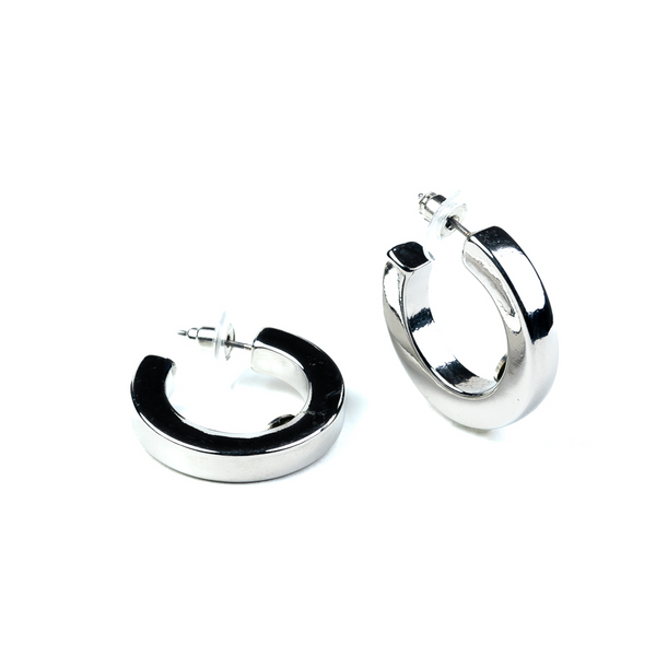 kenneth jay lane Polished Silver Hoop Earrings