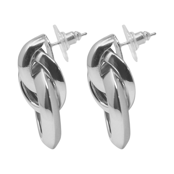 Kenneth Jay Lane Polished Silver Love Knot Earring