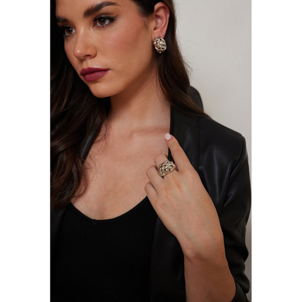 Kenneth Jay Lane Polished Silver Weave Ring