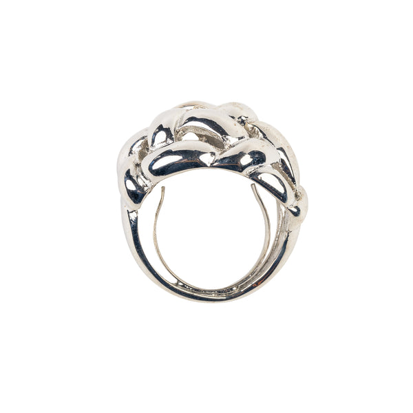 Kenneth Jay Lane Polished Silver Weave Ring