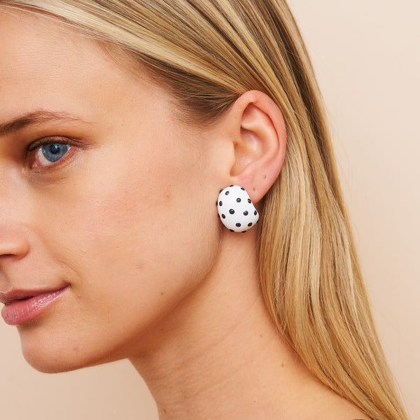 Kenneth Jay Lane Polka Dot Clip Earrings