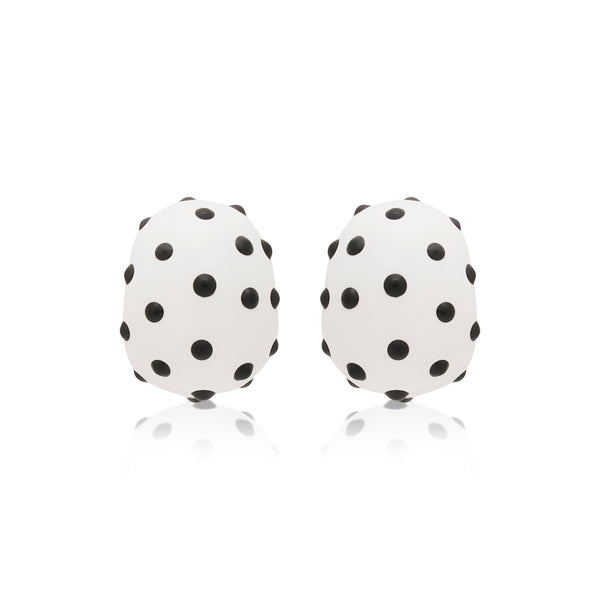 kenneth jay lane Polka Dot Clip Earrings