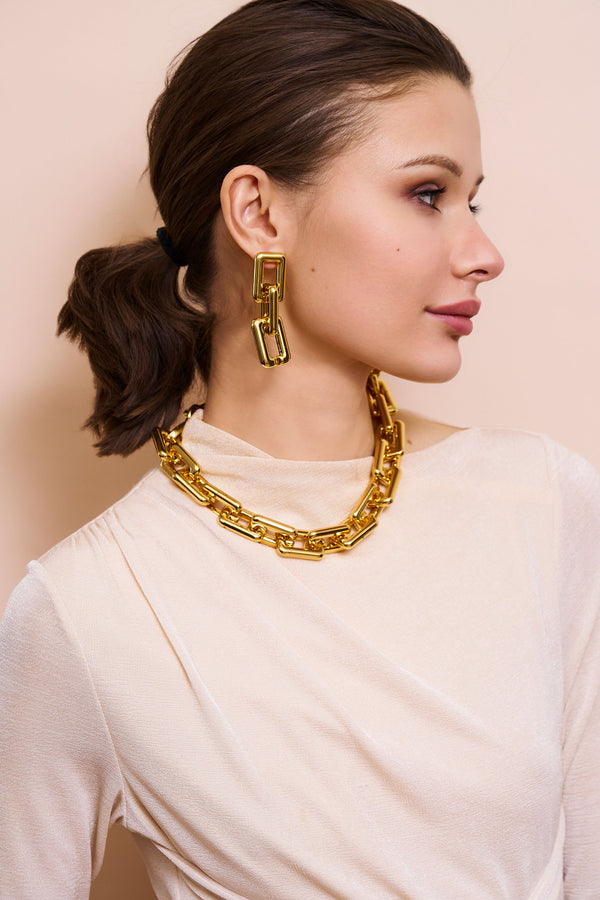 Kenneth Jay Lane Rectangle Link Necklace