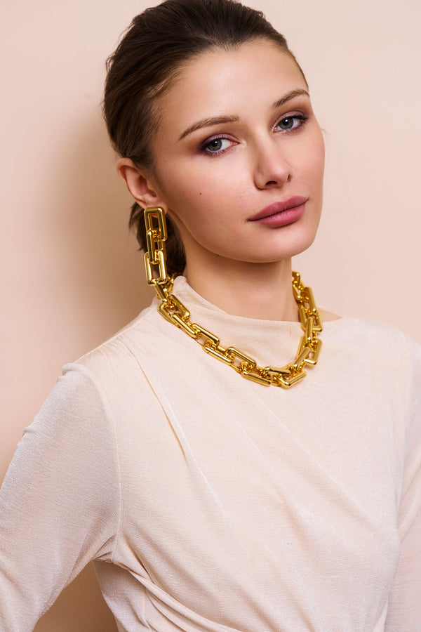 Kenneth Jay Lane Rectangle Link Necklace