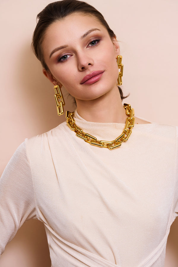 Kenneth Jay Lane Rectangle Link Necklace