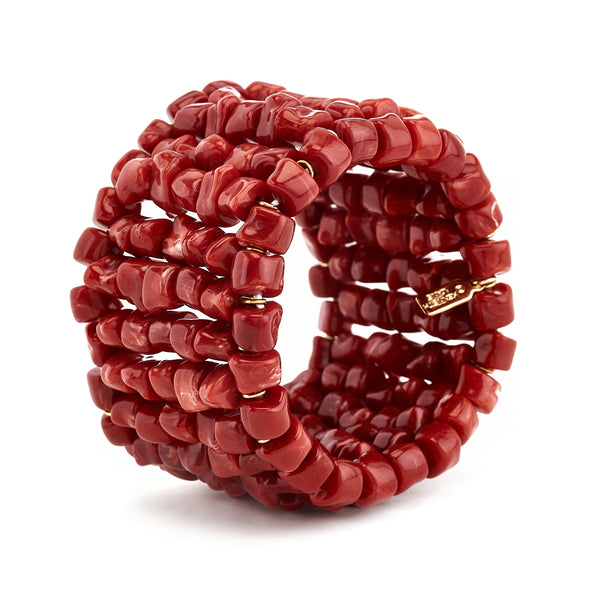 Kenneth Jay Lane Red Chips Stretch Bracelet
