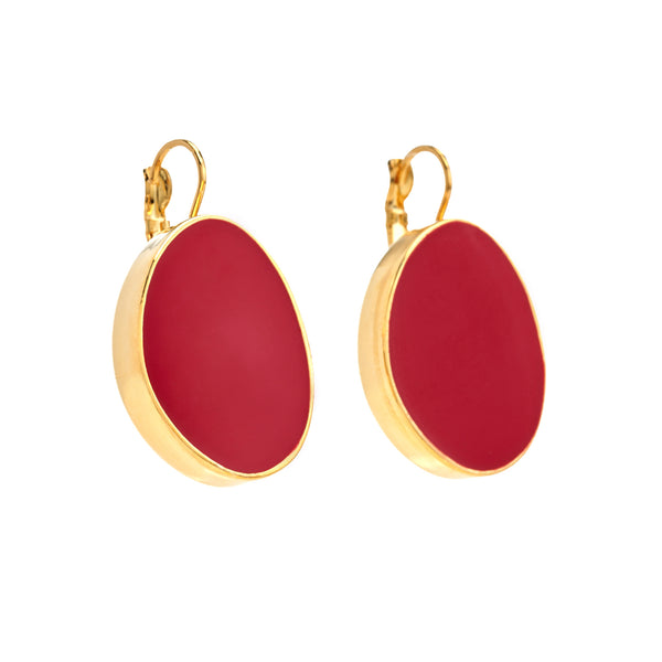 kenneth jay lane Red Kidney Pierced Earrings