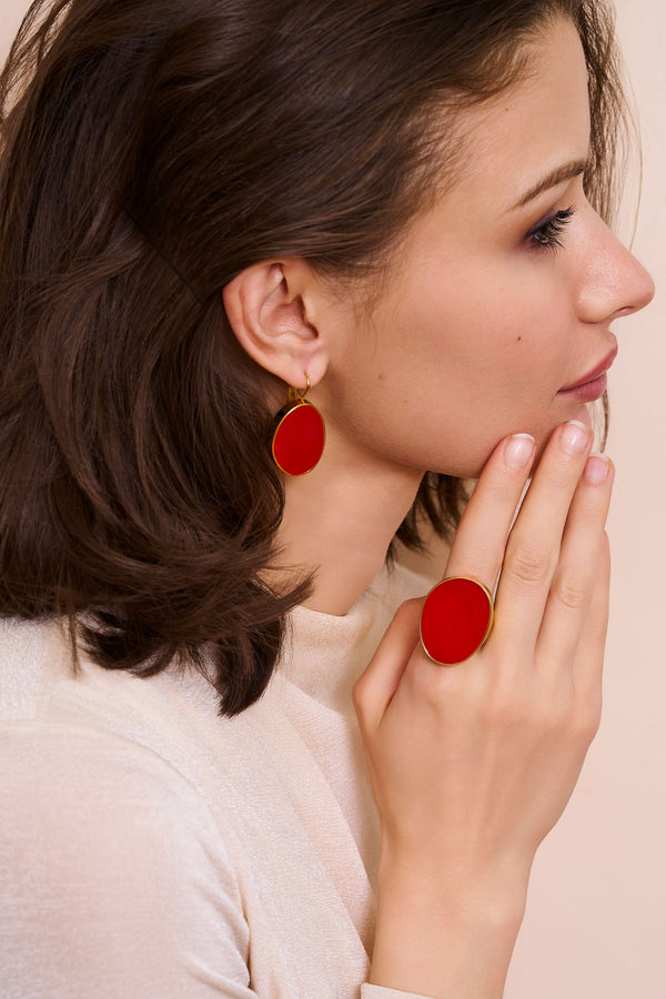 Kenneth Jay Lane Red Kidney Ring