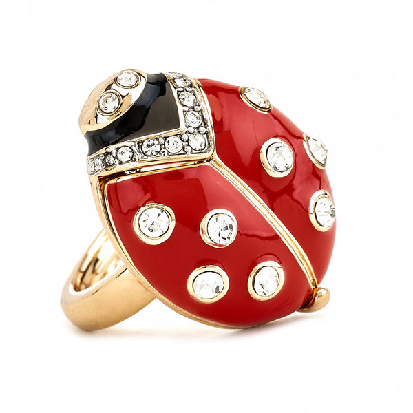 kenneth jay lane Red Ladybug Adjustable Ring