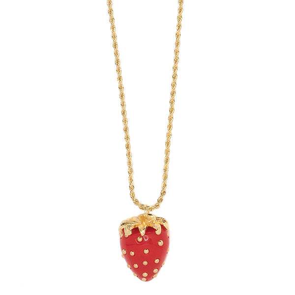 Kenneth Jay Lane Red Strawberry Necklace