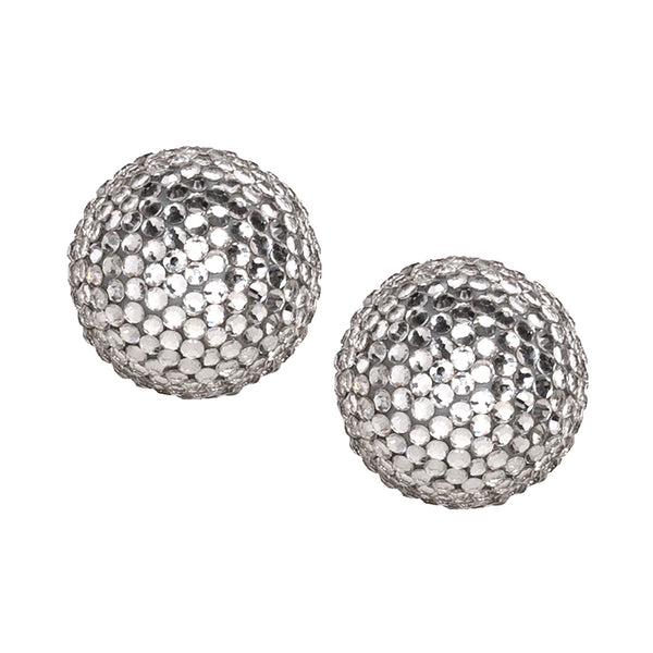 kenneth jay lane Rhinestone Ball Clip-On Earrings