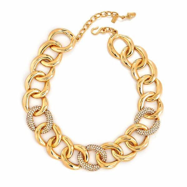 kenneth jay lane Rhinestone Links Necklace