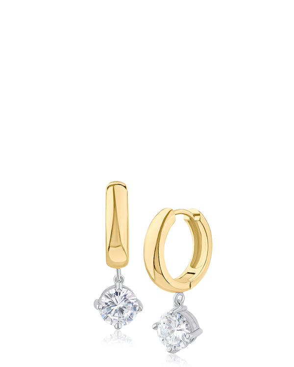 kenneth jay lane Round CZ Drop Hoop Earrings
