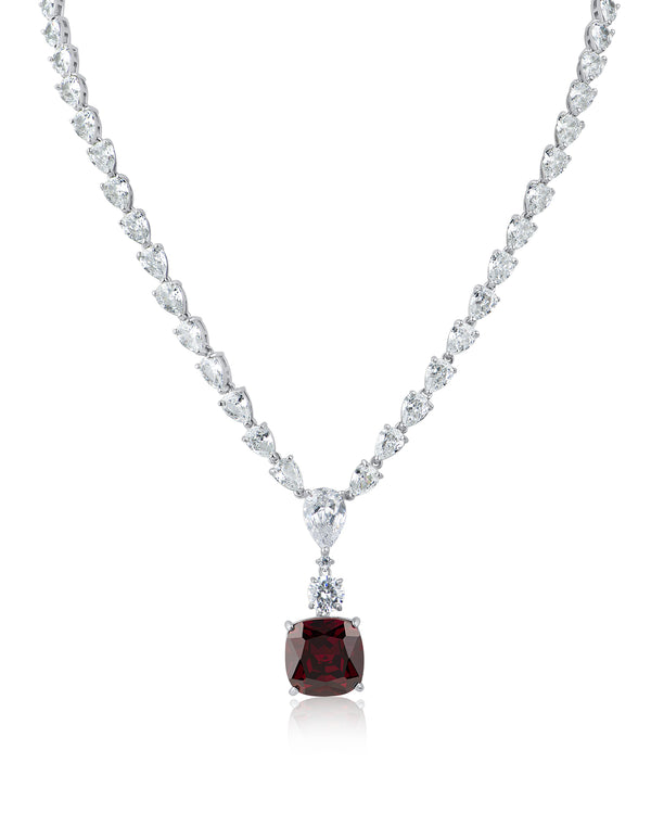 kenneth jay lane Ruby Cushion Drop Necklace