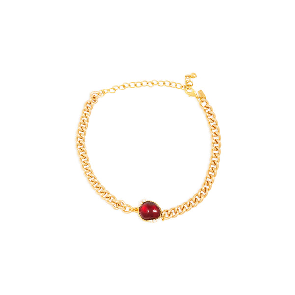 kenneth jay lane Ruby Nugget Chain Choker Necklace