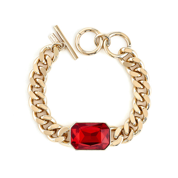 kenneth jay lane Ruby Octagon Chain Bracelet