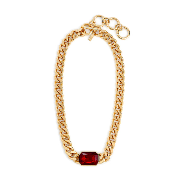 kenneth jay lane Ruby Octagon Chain Necklace