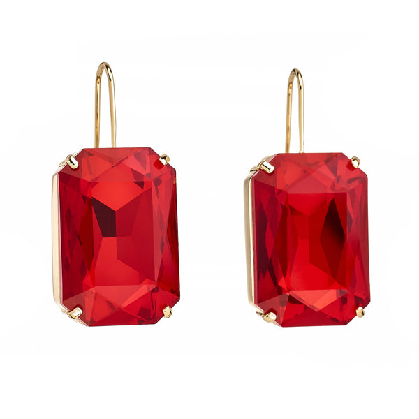 kenneth jay lane Ruby Octagon Fishhook Earring