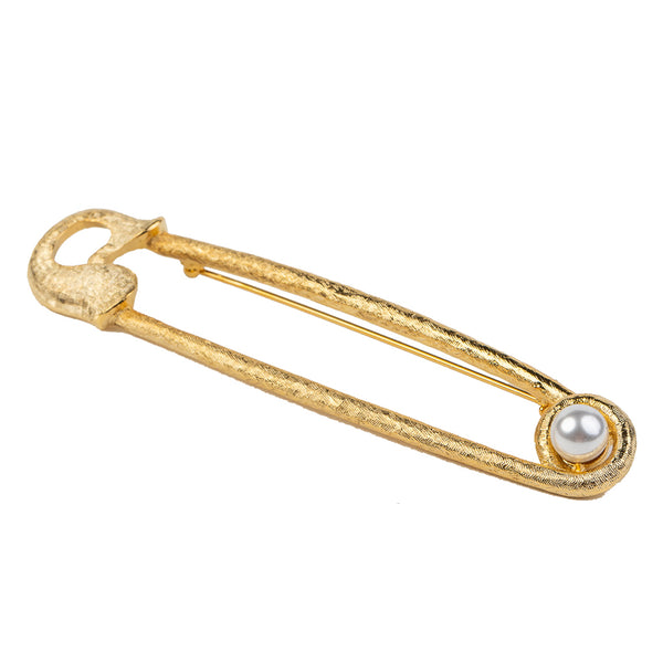 Kenneth Jay Lane Safety Pin Brooch