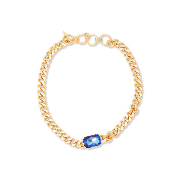 kenneth jay lane Sapphire Octagon Chain Necklace