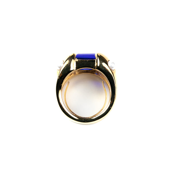 Kenneth Jay Lane Sapphire Square Ring