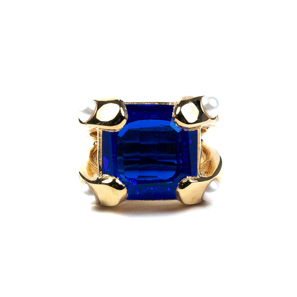 kenneth jay lane Sapphire Square Ring