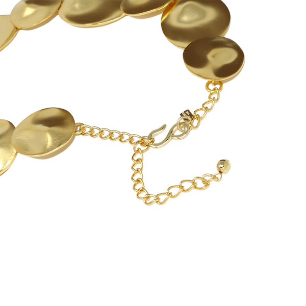 Kenneth Jay Lane Satin Gold Dimpled Disc Necklace