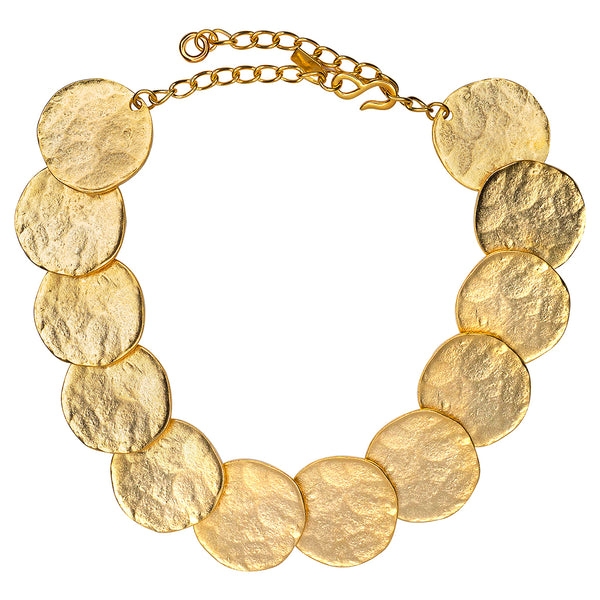 kenneth jay lane Satin Gold Discs Necklace