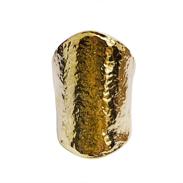 kenneth jay lane Satin Gold Hammered Cuff