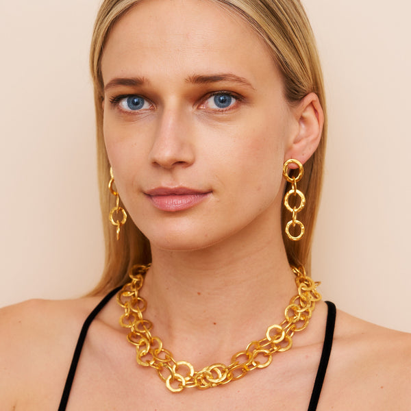 Kenneth Jay Lane Satin Gold Open Ring Necklace