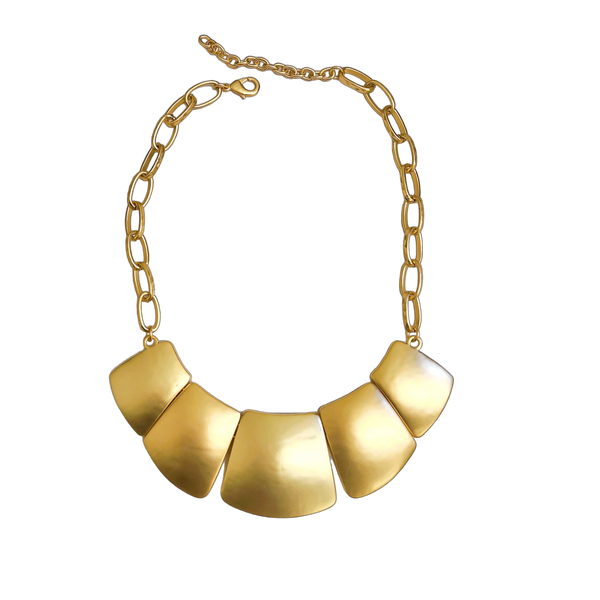kenneth jay lane Satin Gold Wedge Necklace