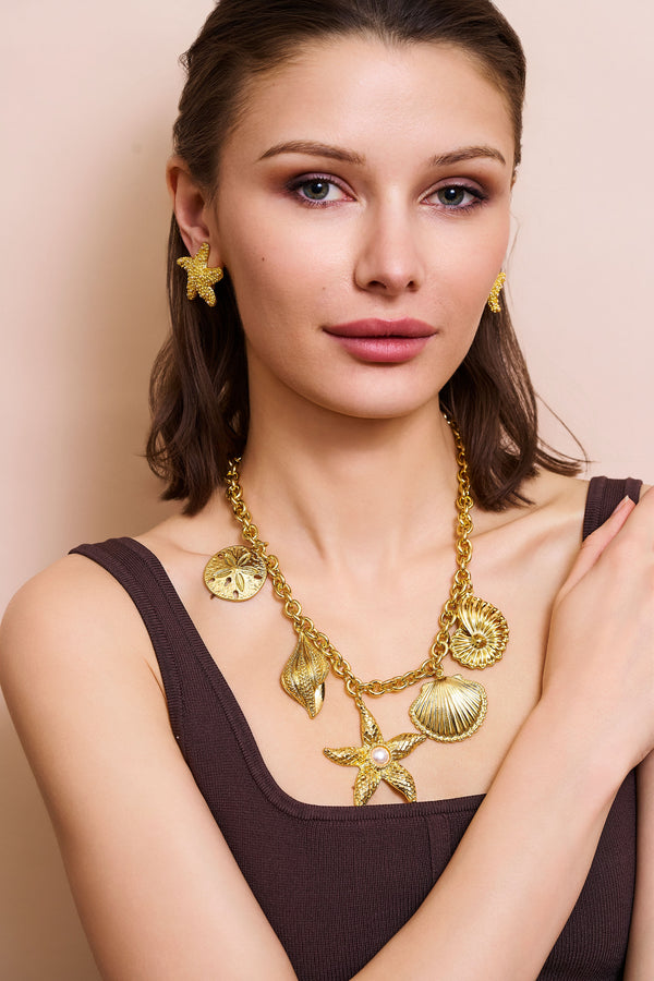 Kenneth Jay Lane Seashell Charm Necklace