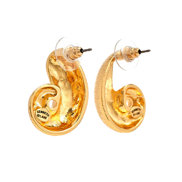 Kenneth Jay Lane Seashell Pierced Earrings