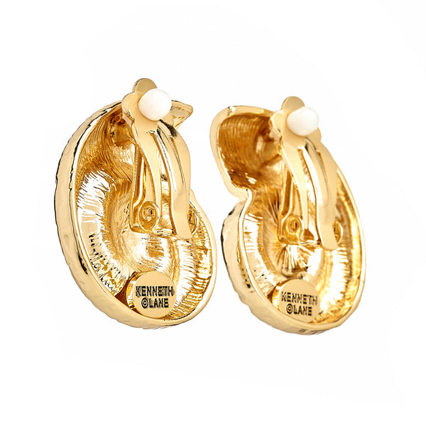 Kenneth Jay Lane Shell Clip-On Earrings