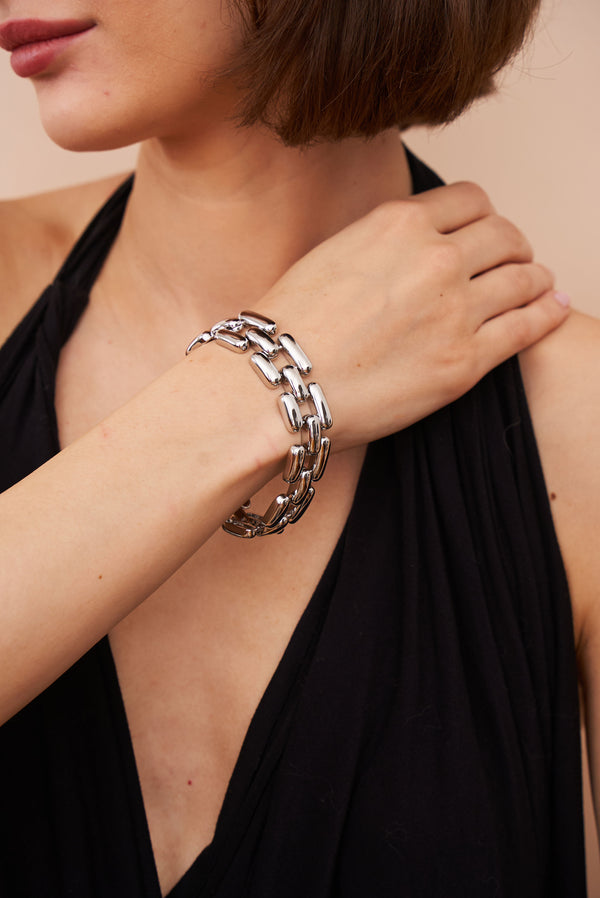 Kenneth Jay Lane Silver Square Link Bracelet