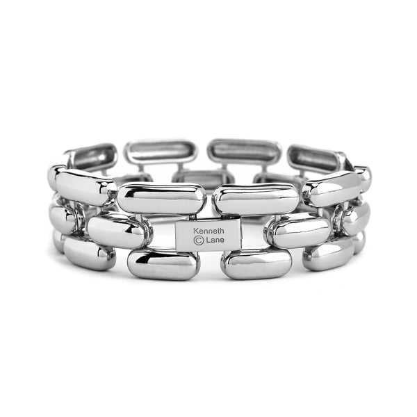kenneth jay lane Silver Square Link Bracelet