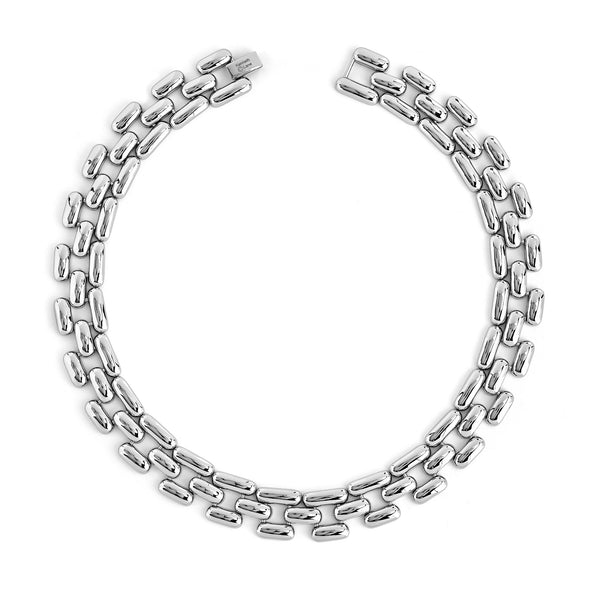 kenneth jay lane Silver Square Link Necklace