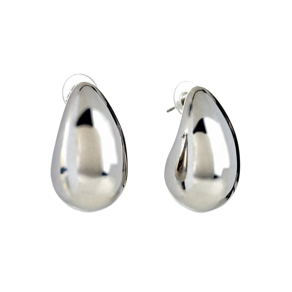 kenneth jay lane Silver Tapered Hoop Earrings