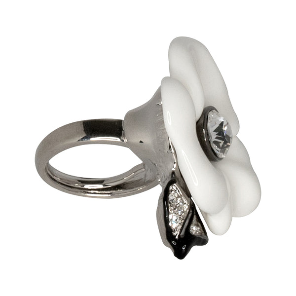 kenneth jay lane Silver & White Flower Ring