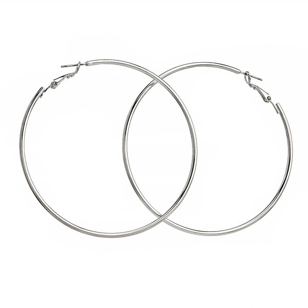 Kenneth Jay Lane Silver Wire Hoop Earrings