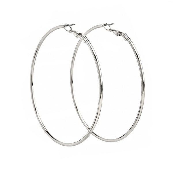 kenneth jay lane Silver Wire Hoop Earrings