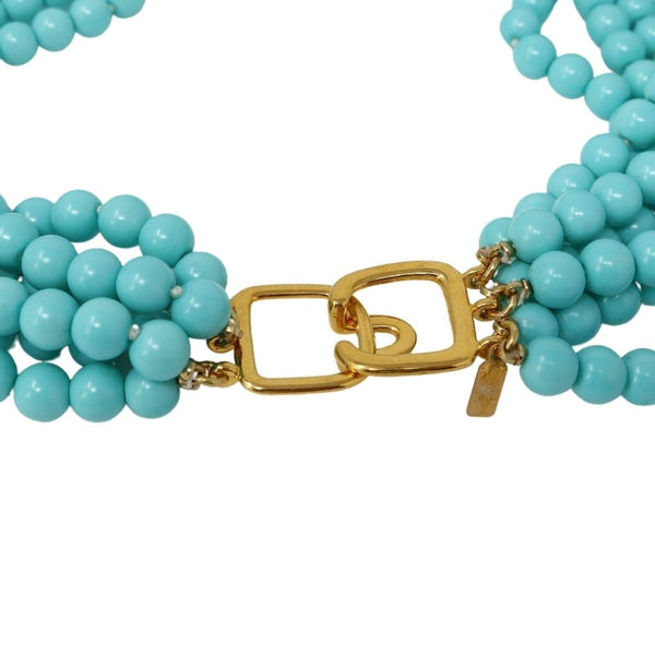 Kenneth Jay Lane Six Row Turquoise Bead Necklace