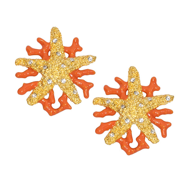 kenneth jay lane Starfish Clip Earrings
