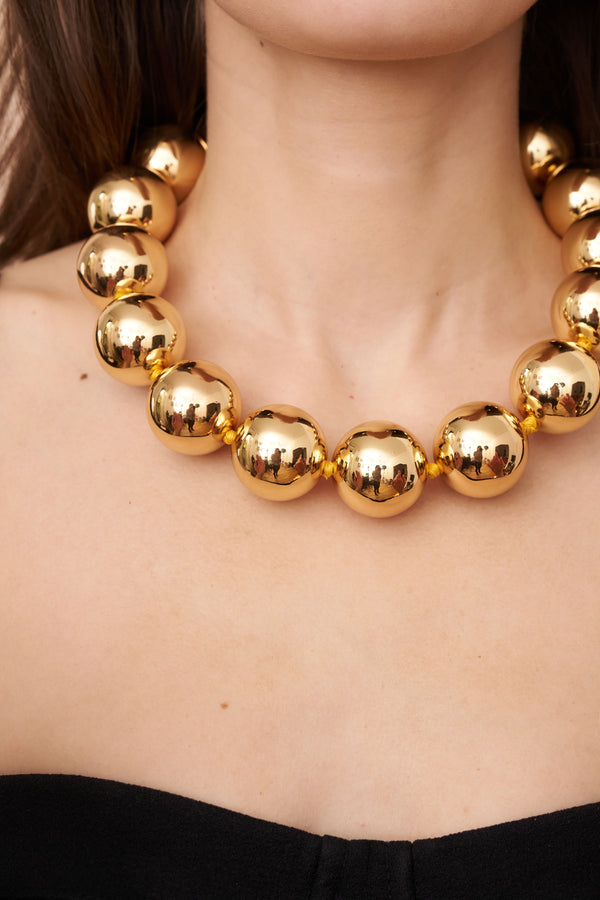 Kenneth Jay Lane Statement Gold Ball Necklace