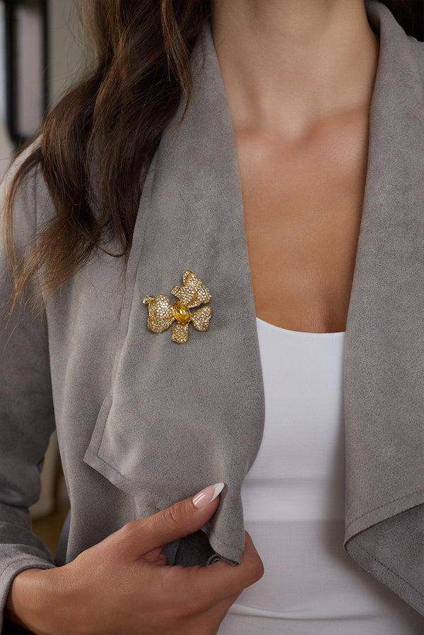 Kenneth Jay Lane Teardrop Center Bow Pin