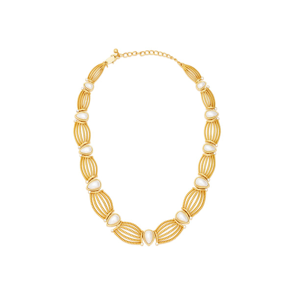 kenneth jay lane Teardrop Pearl & Gold Necklace