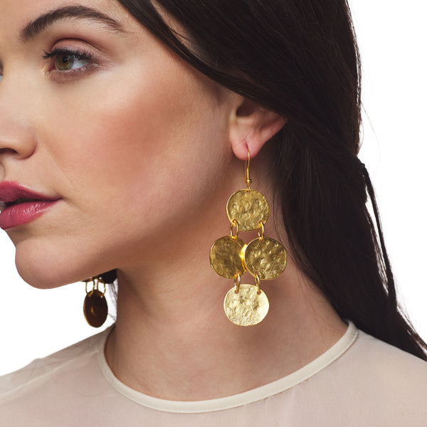 kenneth jay lane Textured Coin Earring