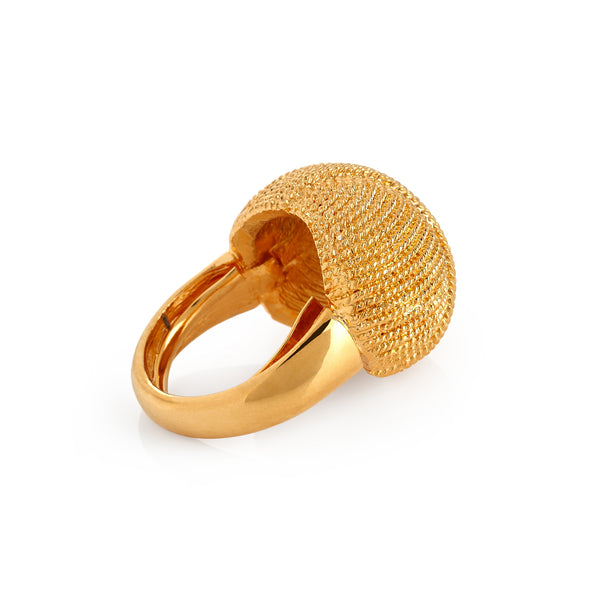 Kenneth Jay Lane Textured Gold Adjustable Ring