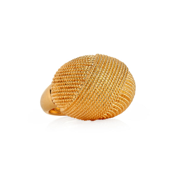 kenneth jay lane Textured Gold Adjustable Ring