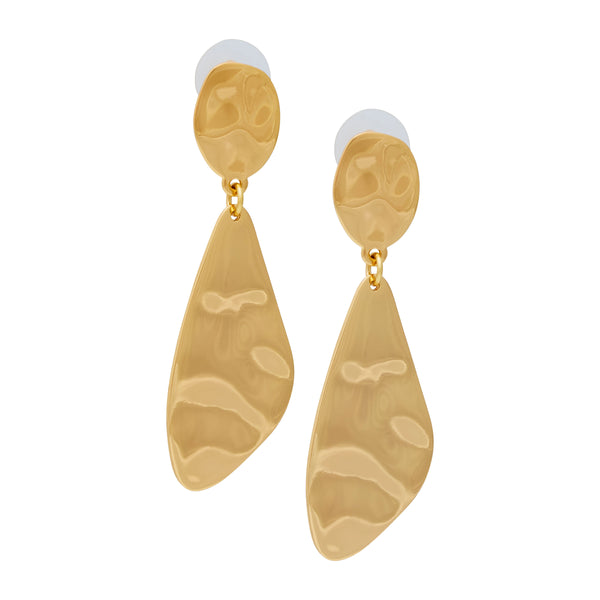 Kenneth Jay Lane Textured Gold Pierced Earrings